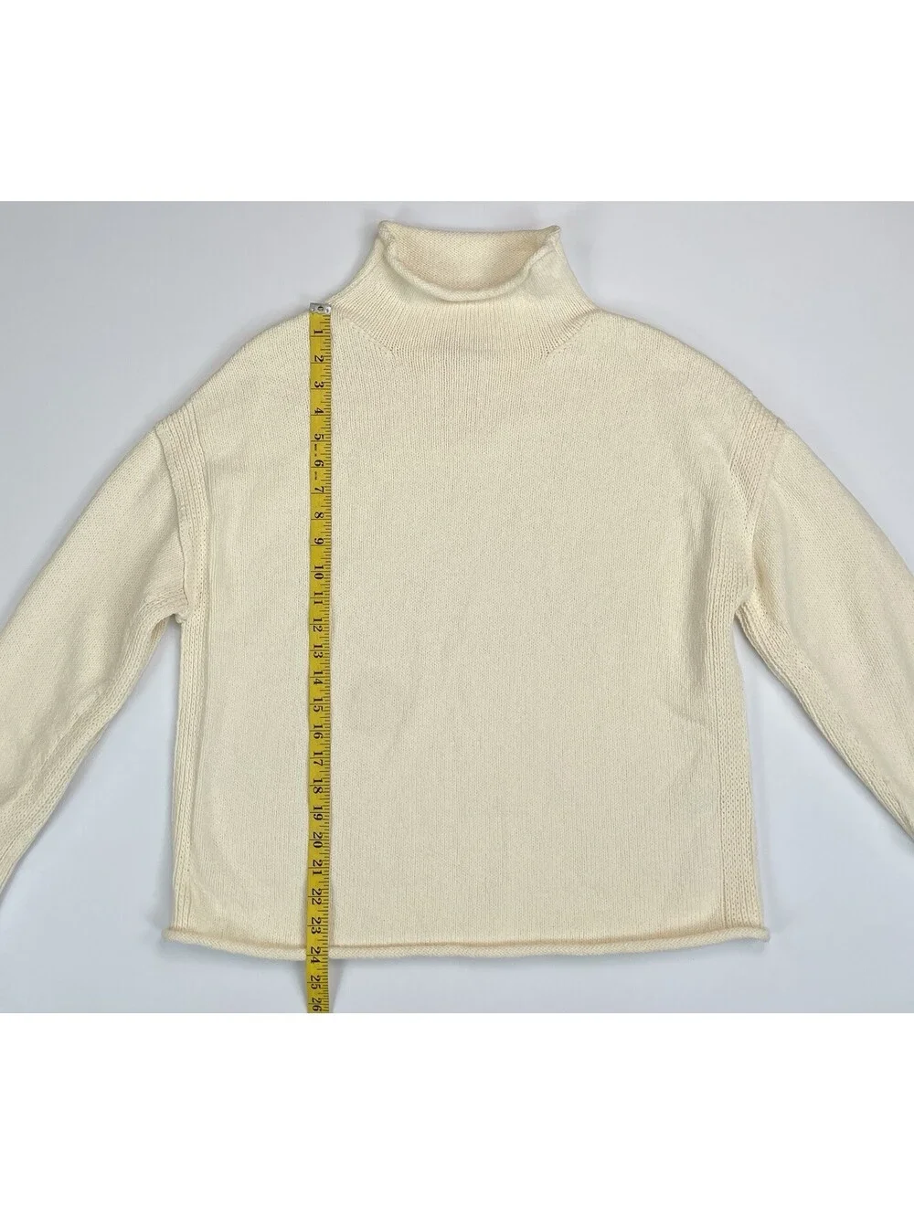 Free People We The Free Torres Roll Neck Sweater XS Sugar Swizzle Cream Ivory